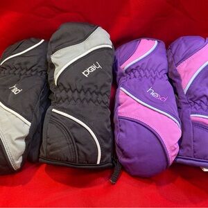 Head Small Pink/Purple Small And Medium Black/Grey Mittens
For Kids